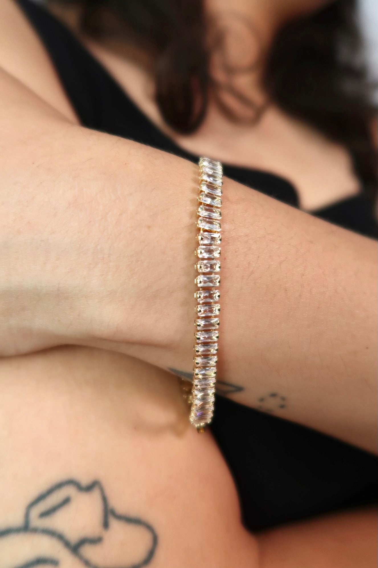 Clear Diamonds Gold Bracelet