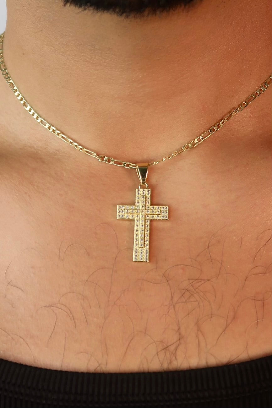 The Double Cross Gold Pendant
