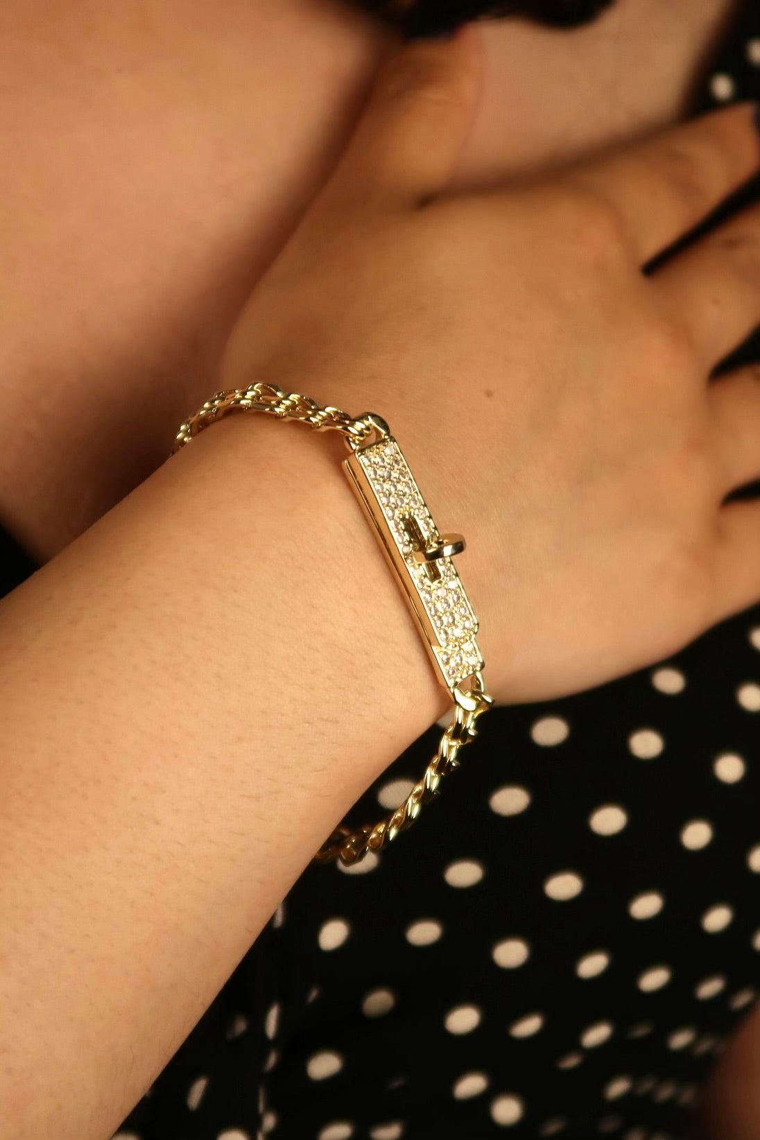 The Diamond Lock Gold Bracelet