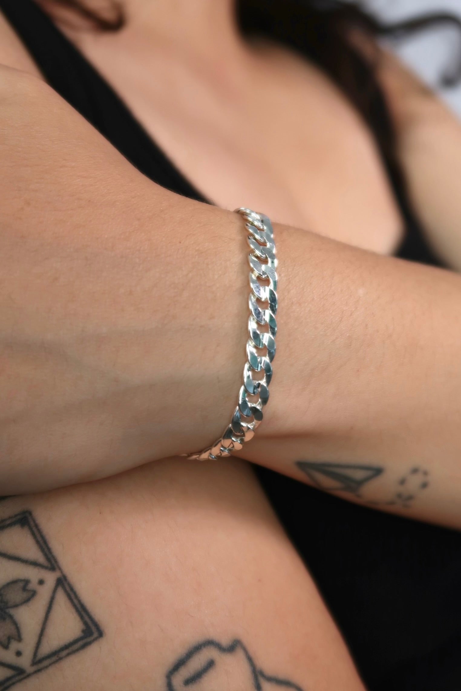 The Medium Cuban Silver Bracelet