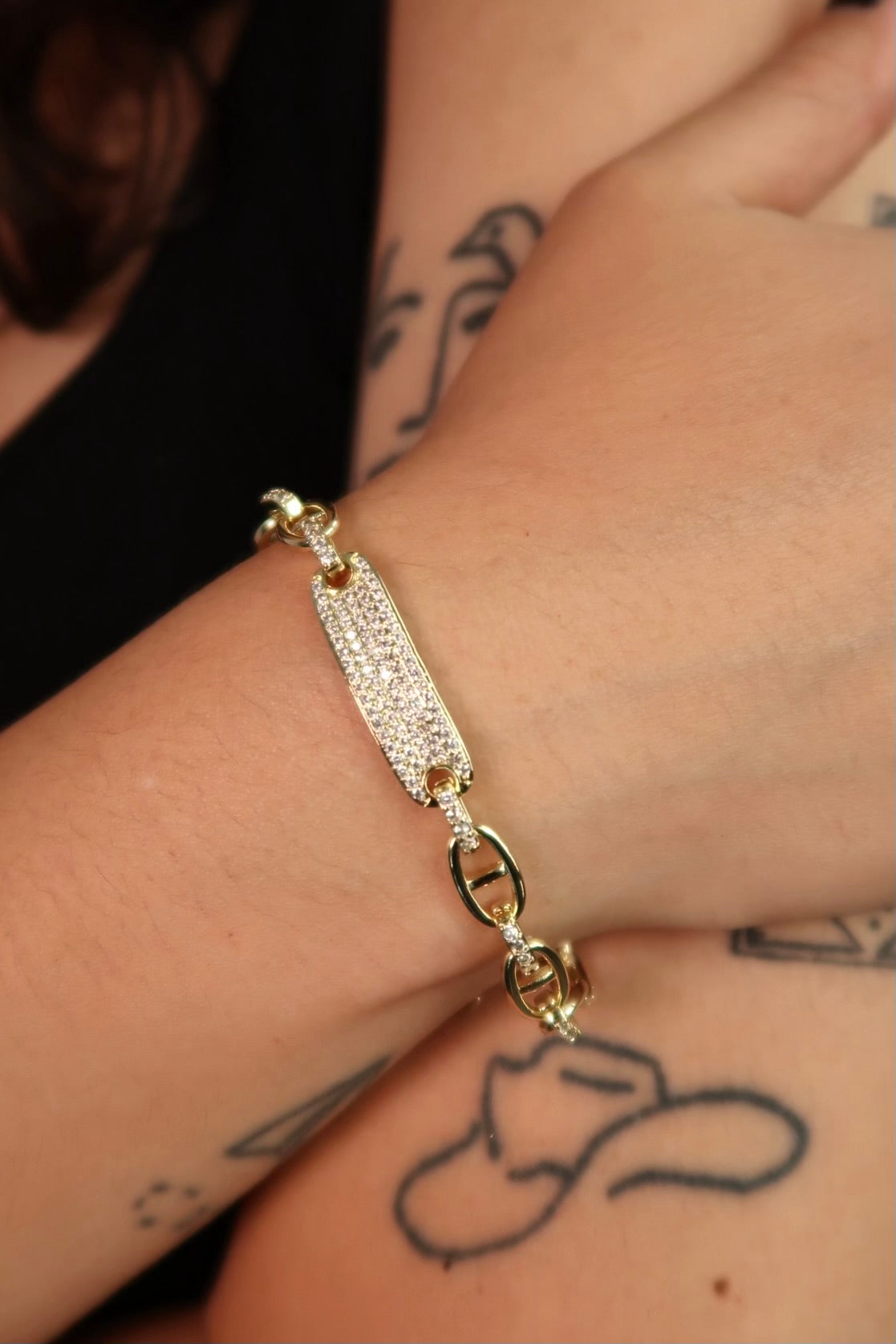 The Bling Plaque Gold Bracelet