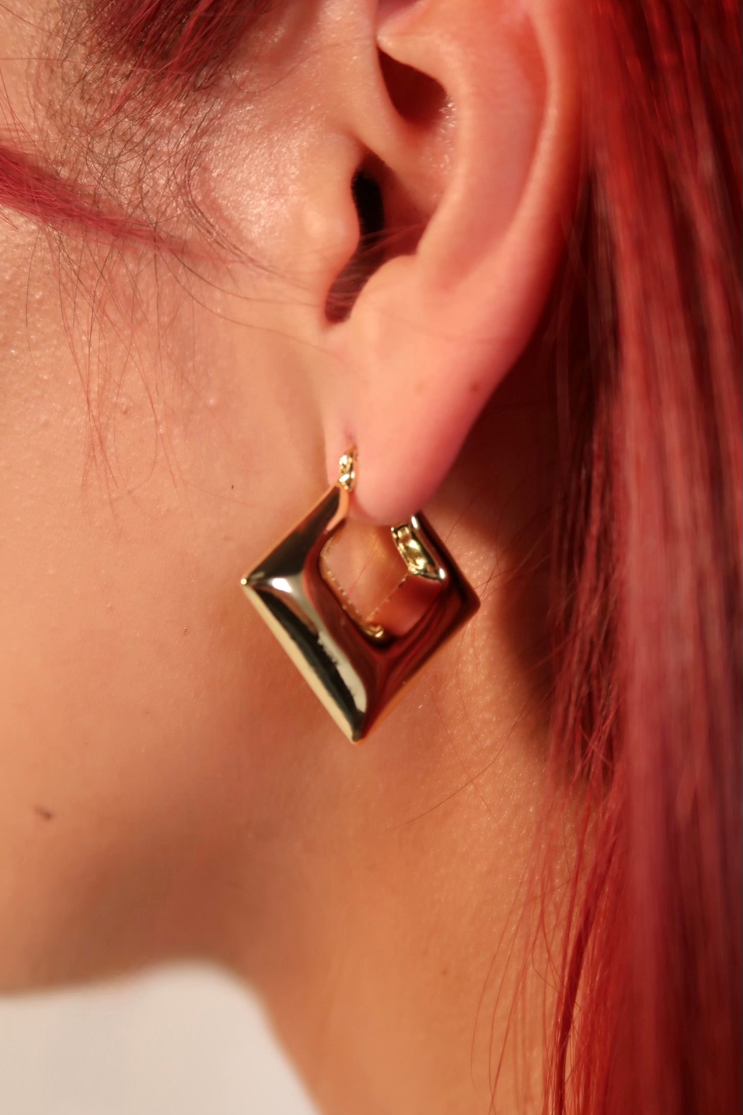 The Rhombus Gold Earrings