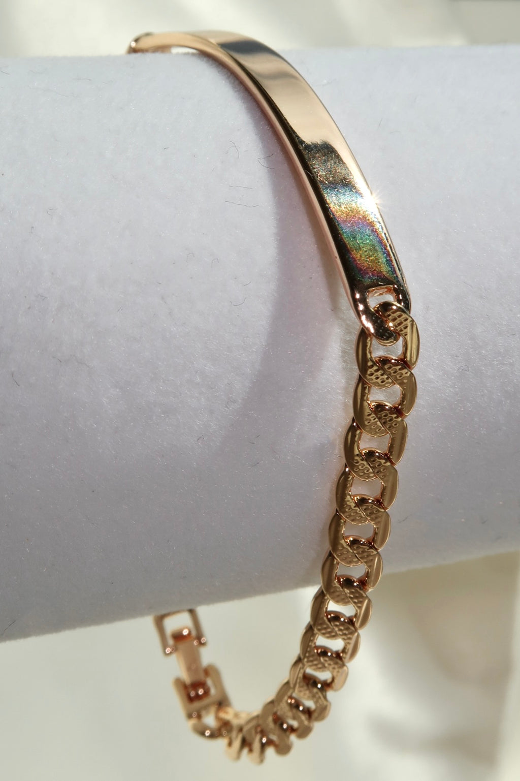 The Cuban Plaque Rose Gold Bracelet