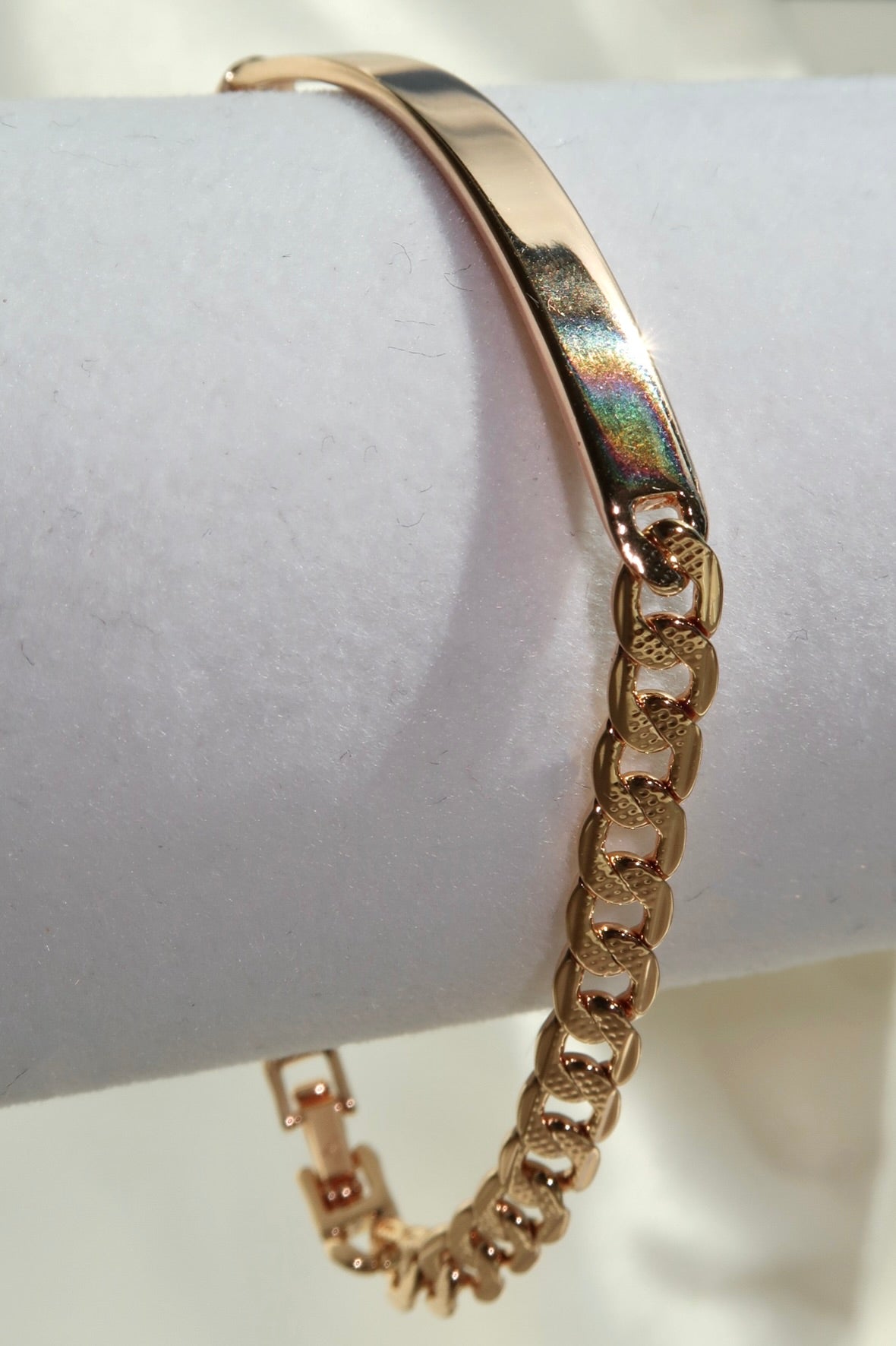 The Cuban Plaque Rose Gold Bracelet