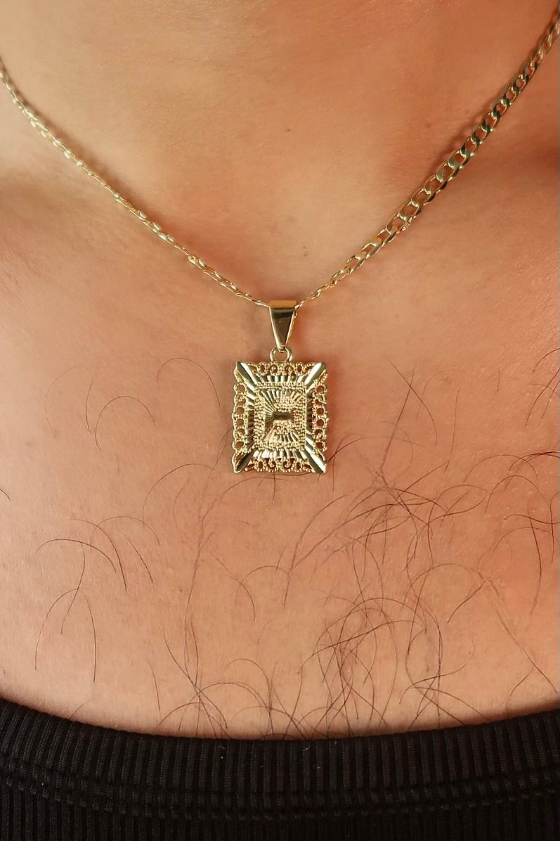 The Letter Square Pendants
