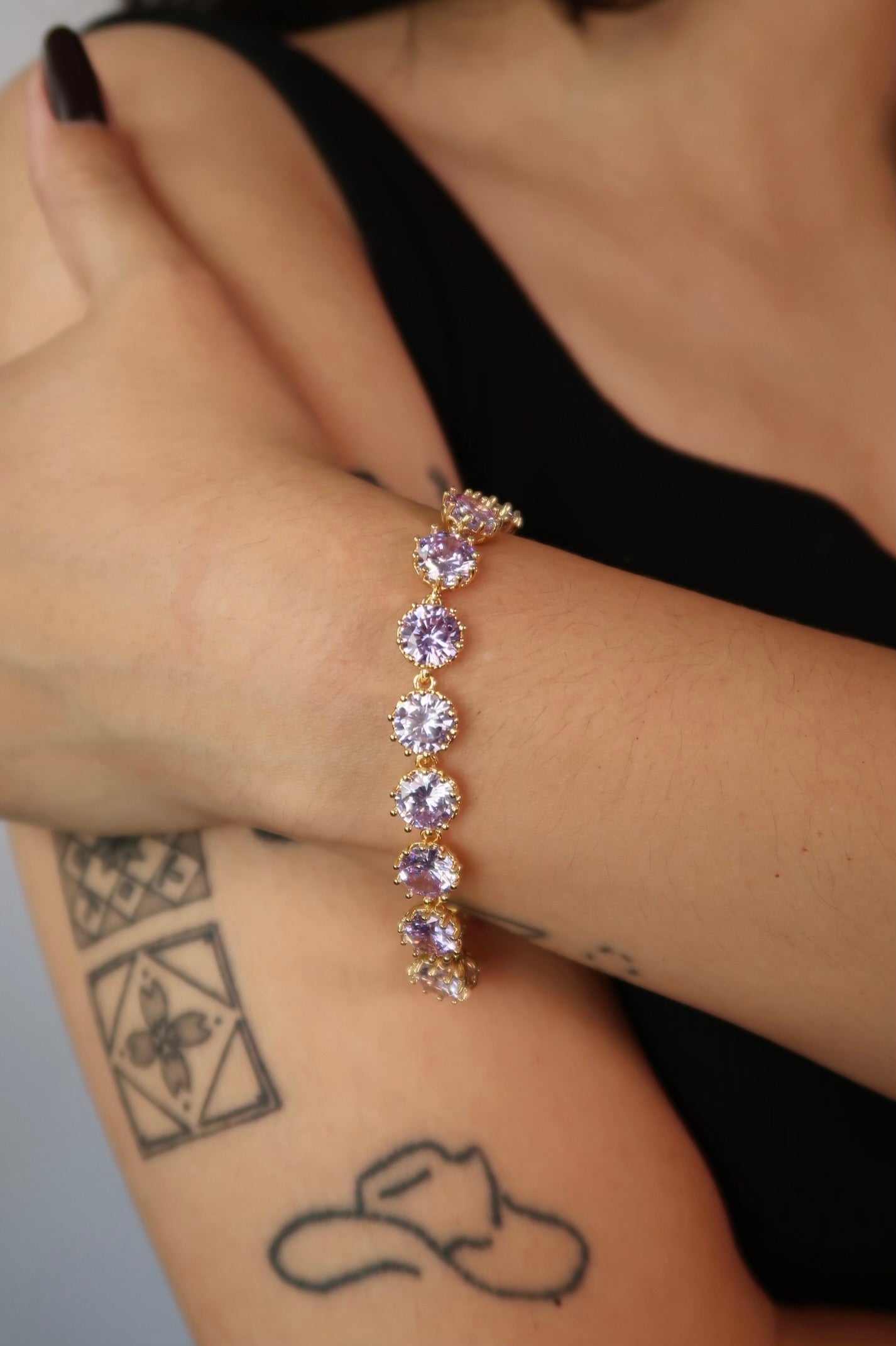 The Lilac Stones Gold Bracelet