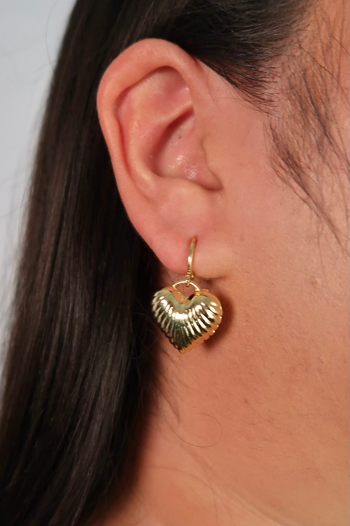 The Puff Heart Dangle Earrings