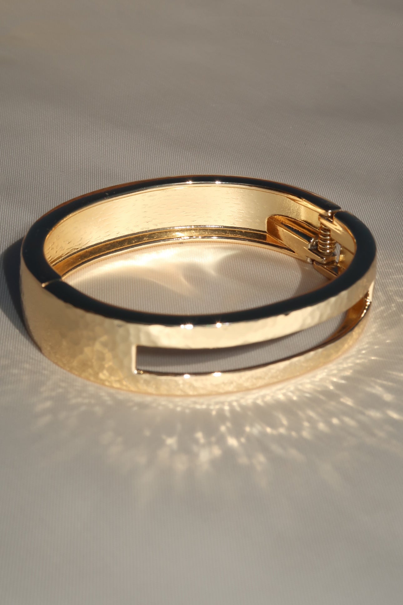 The Squared Lock Gold Bangle