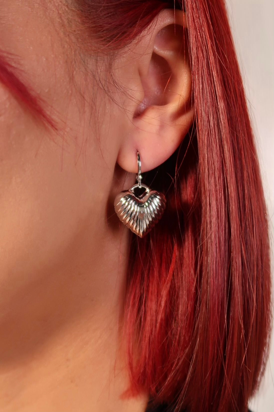 The Puff Heart Dangle Earrings