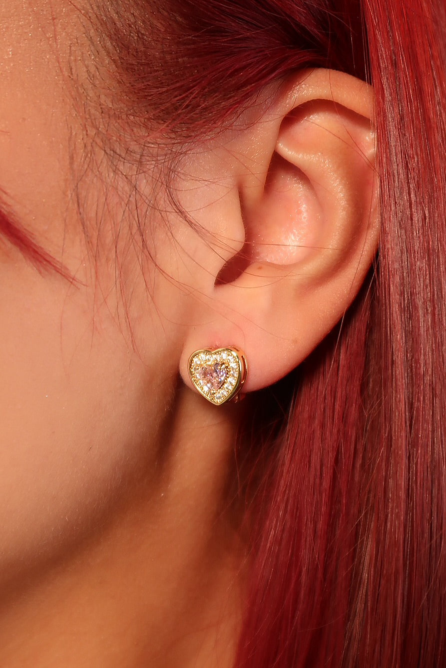 The Pink Heart Gold Huggies