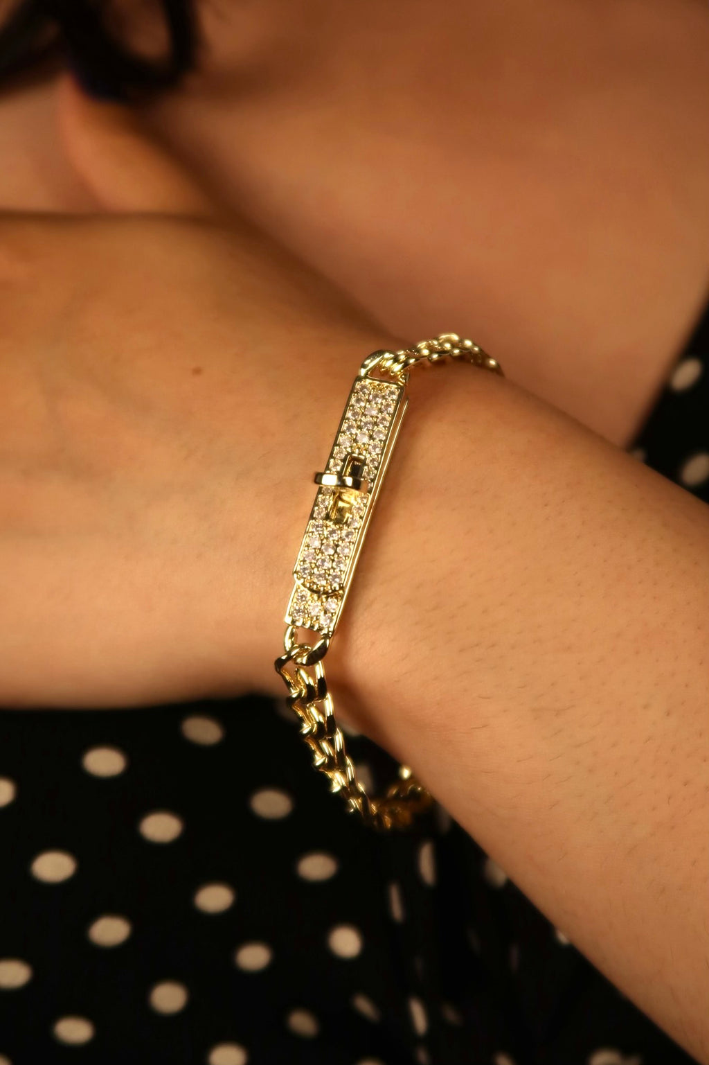 The Diamond Lock Gold Bracelet