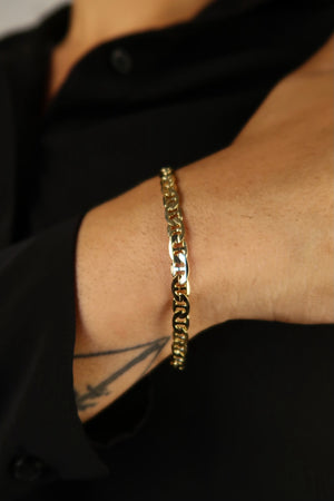 The Small Flat Mariner Gold Bracelet