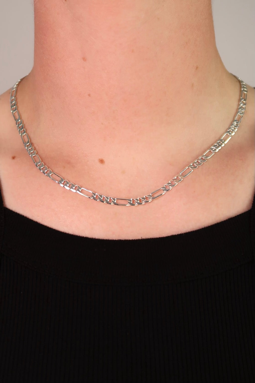 The Medium Figaro Silver Chain