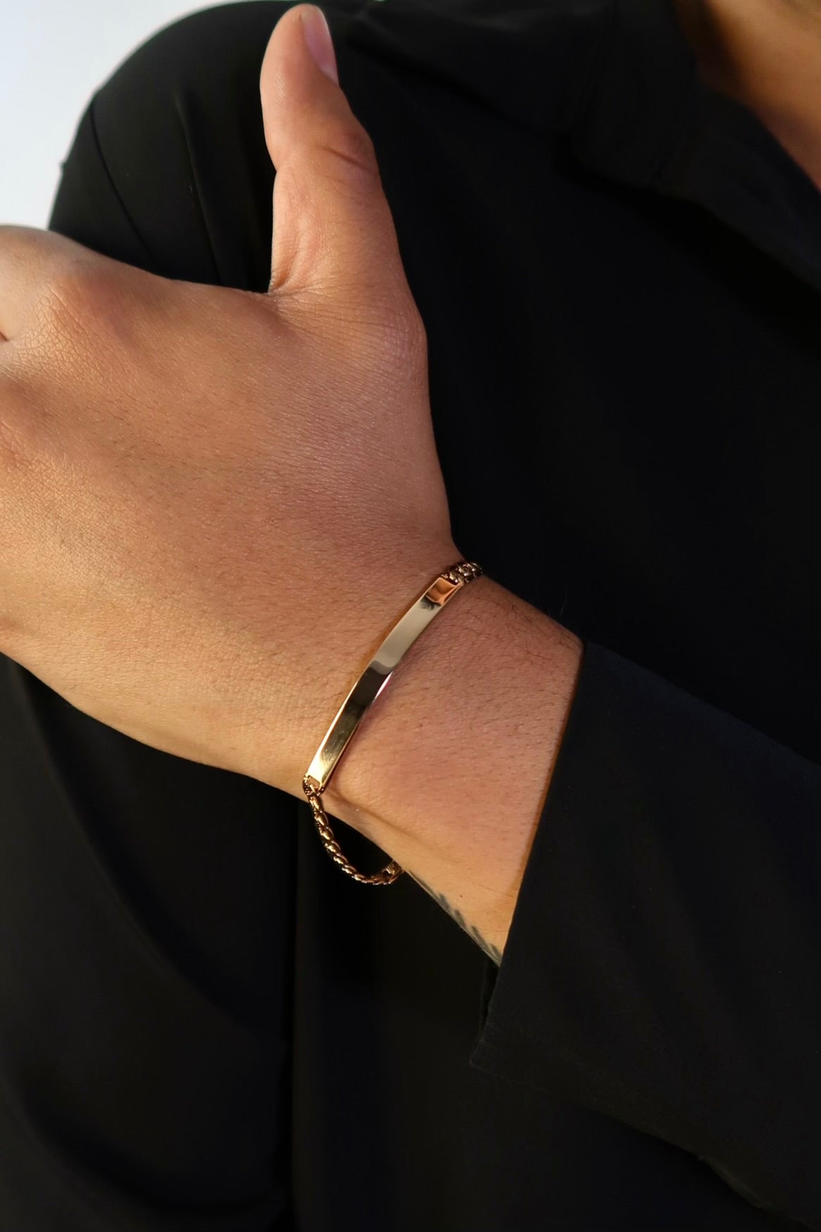 The Cuban Plaque Rose Gold Bracelet