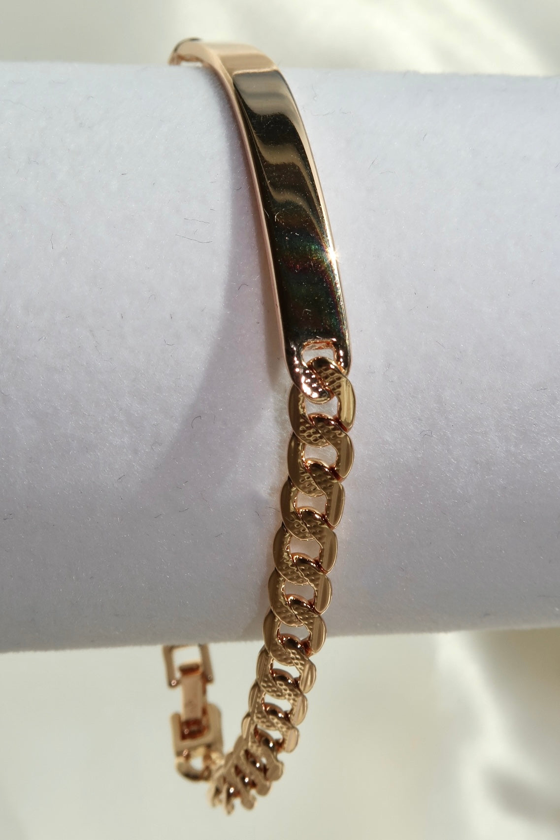 The Cuban Plaque Rose Gold Bracelet