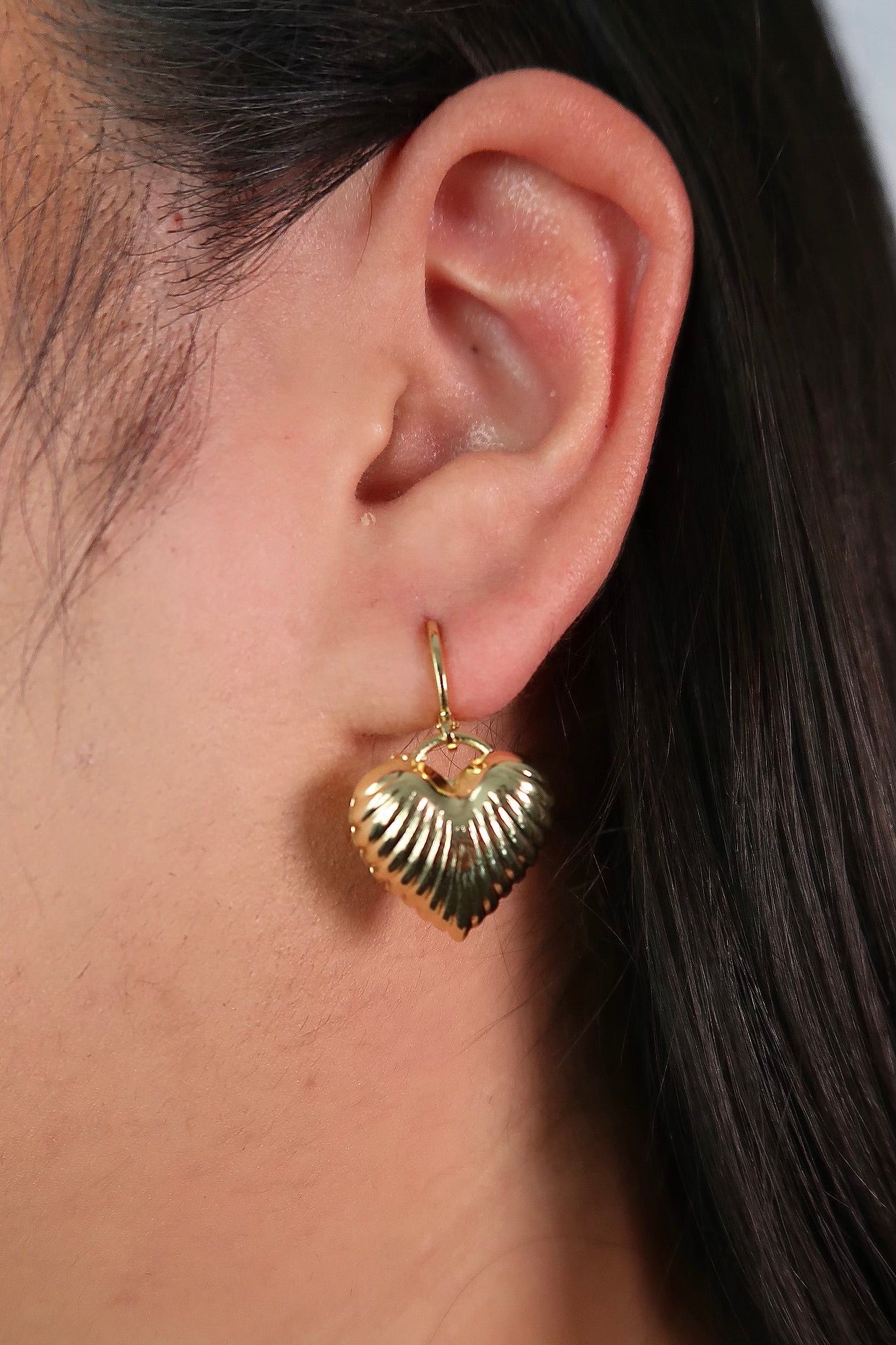 The Puff Heart Dangle Earrings