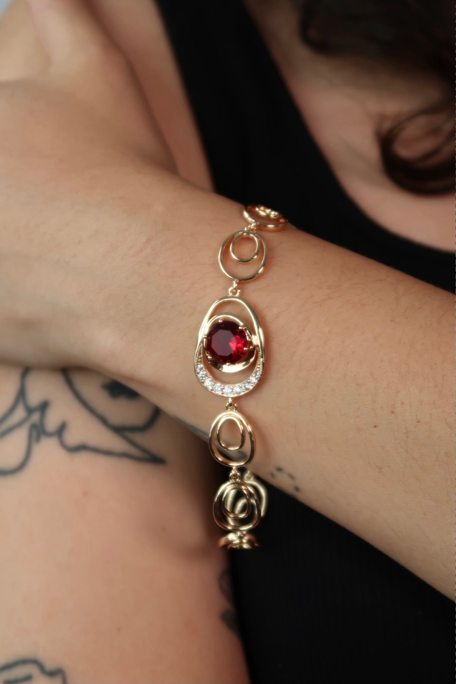 The Oval Stone Rose Gold Bracelet
