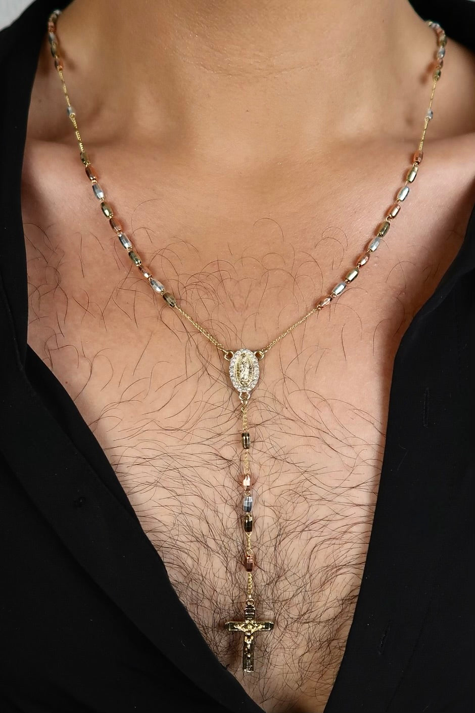 The Stellar Tricolor Gold Rosary