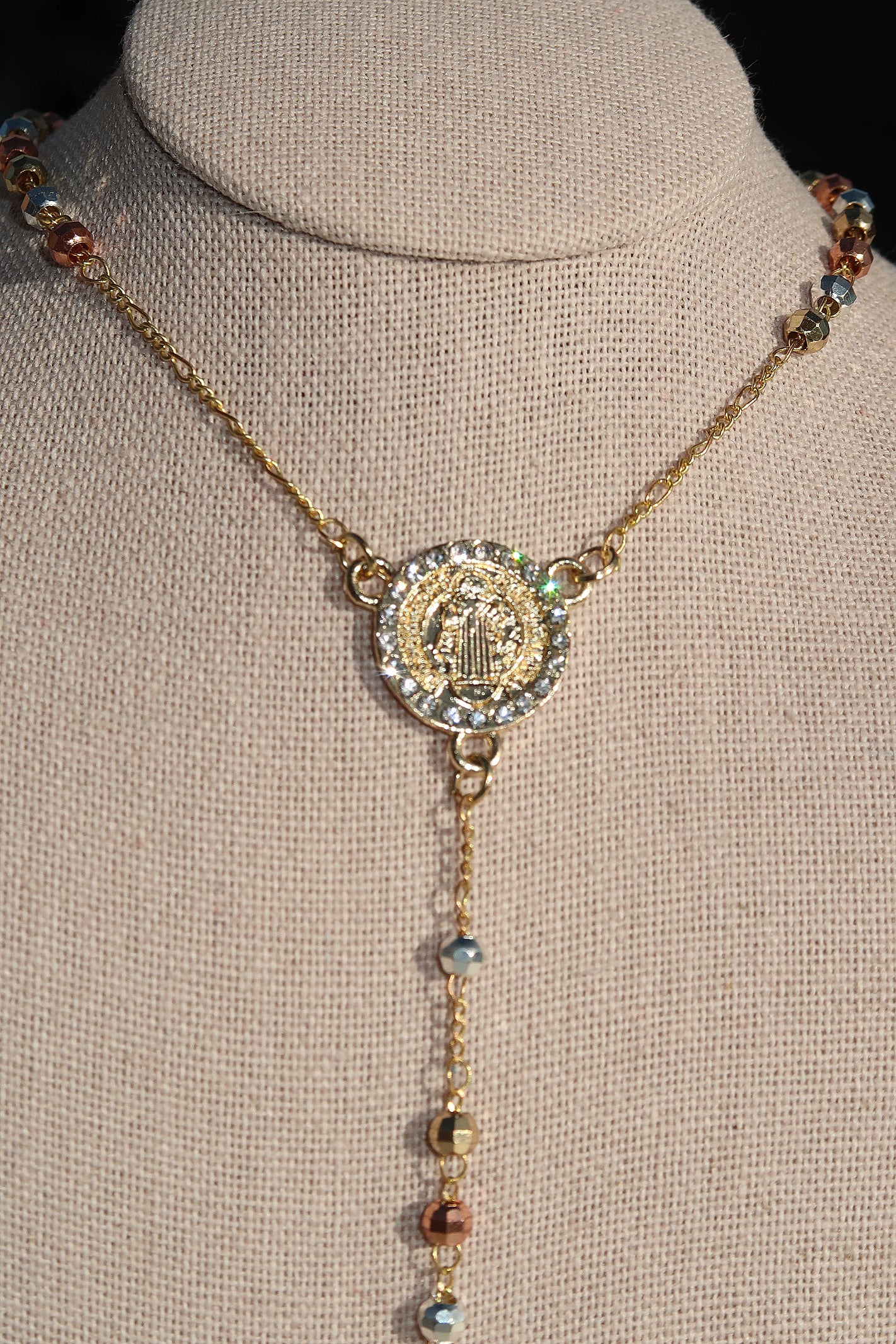Deluxe Tricolor Gold Rosary