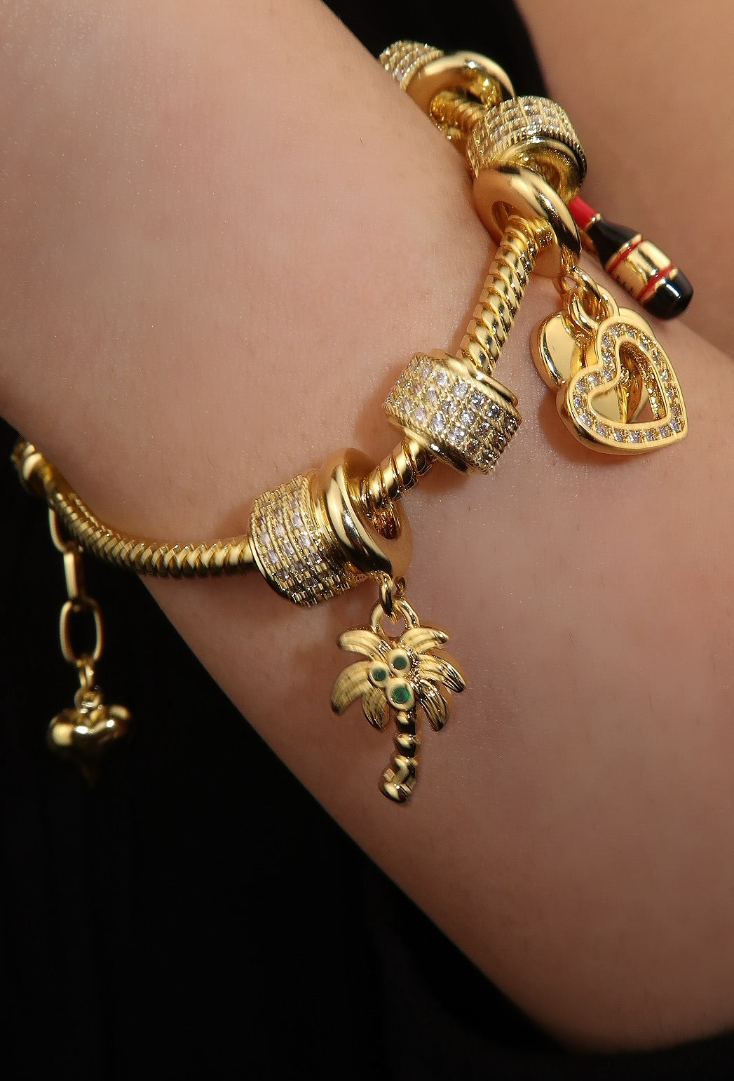 The Wine Night Gold Charm Bracelet