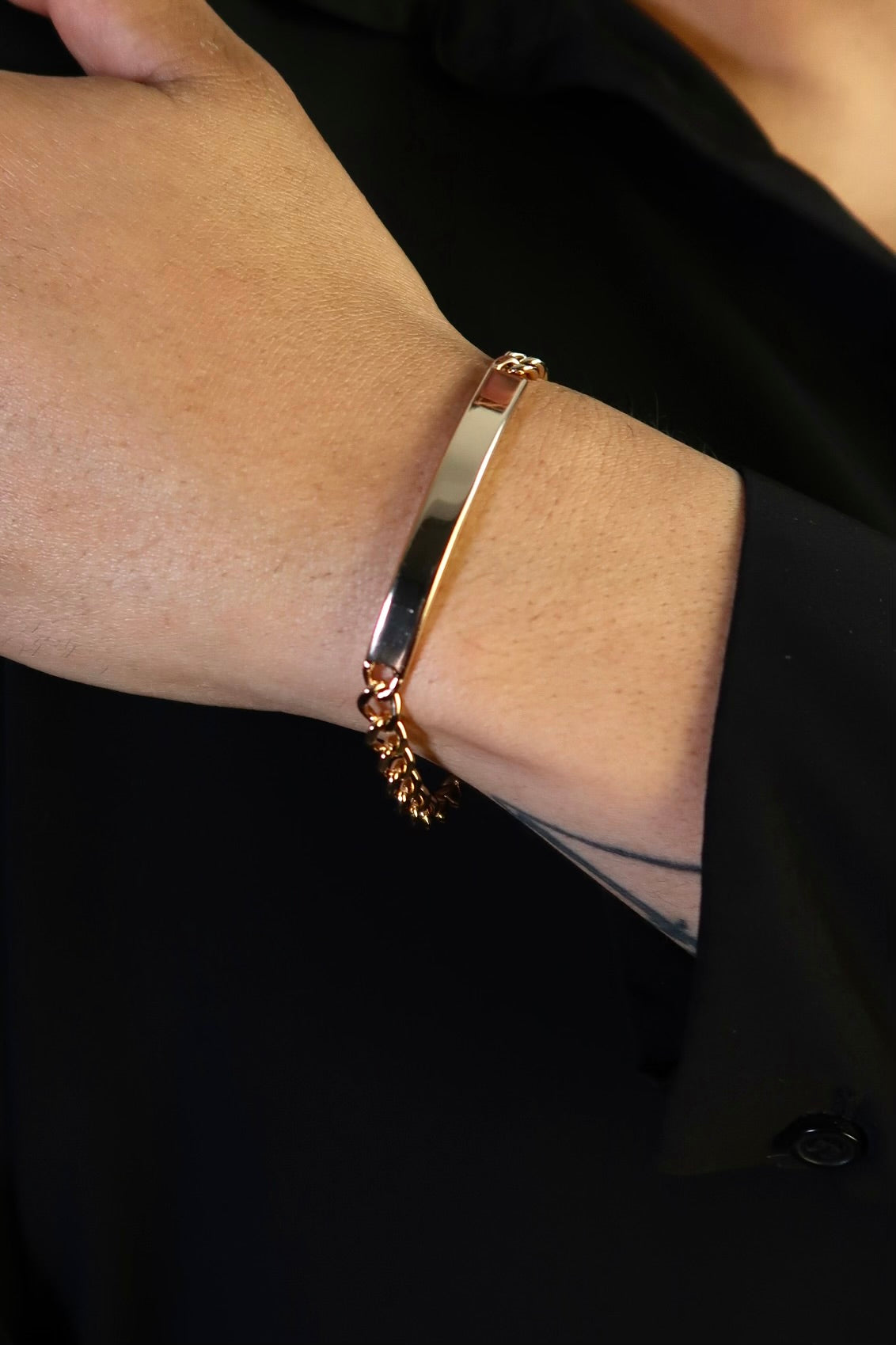The Cuban Plaque Rose Gold Bracelet