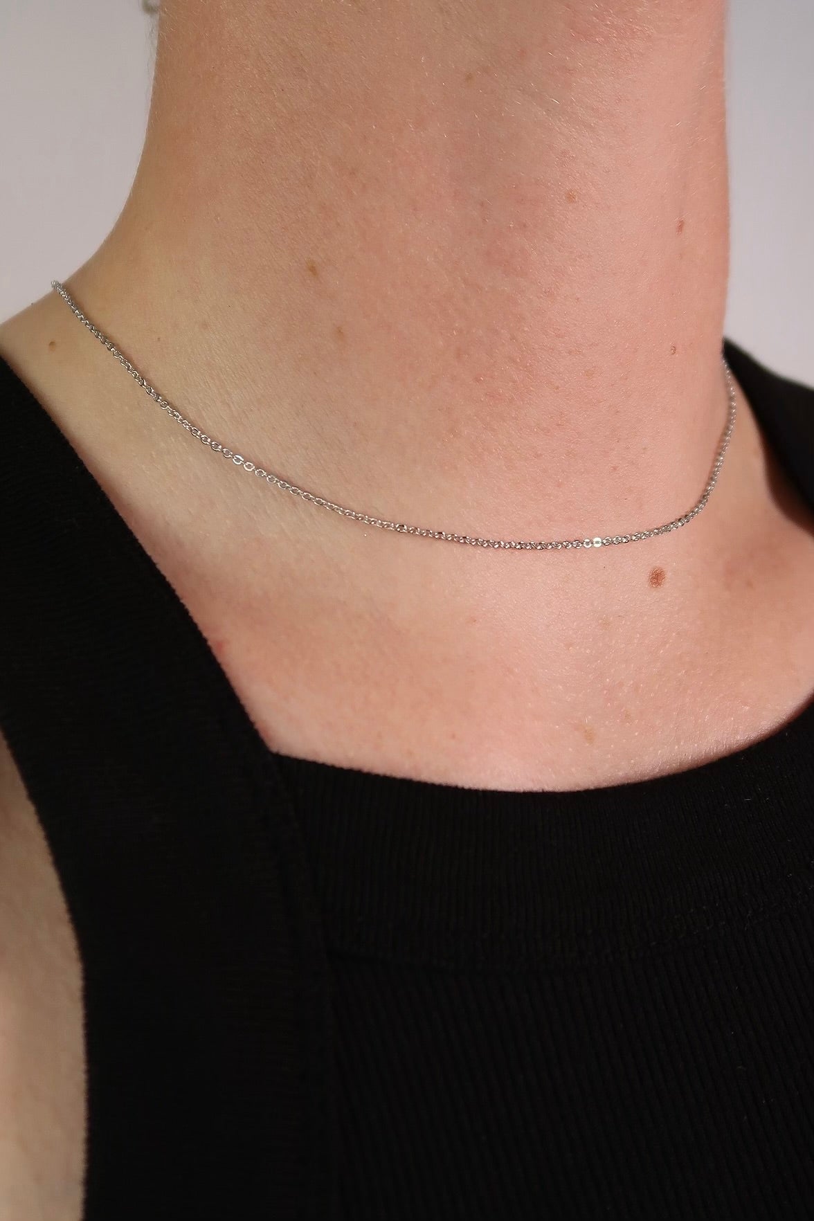 The Micro Paper Clip Silver Chain