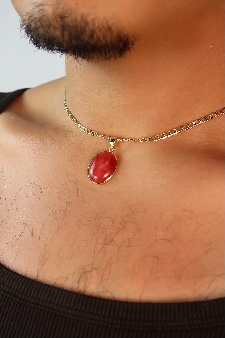 The Red Stone Oval Pendant