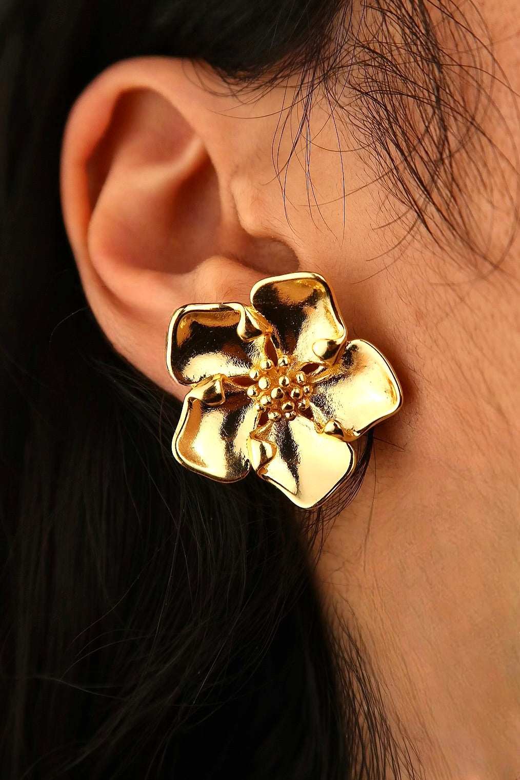 The Tropical Flower Gold Earrings
