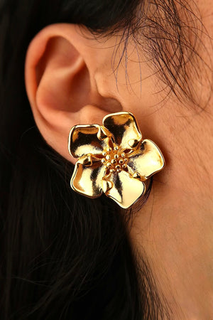 The Tropical Flower Gold Earrings