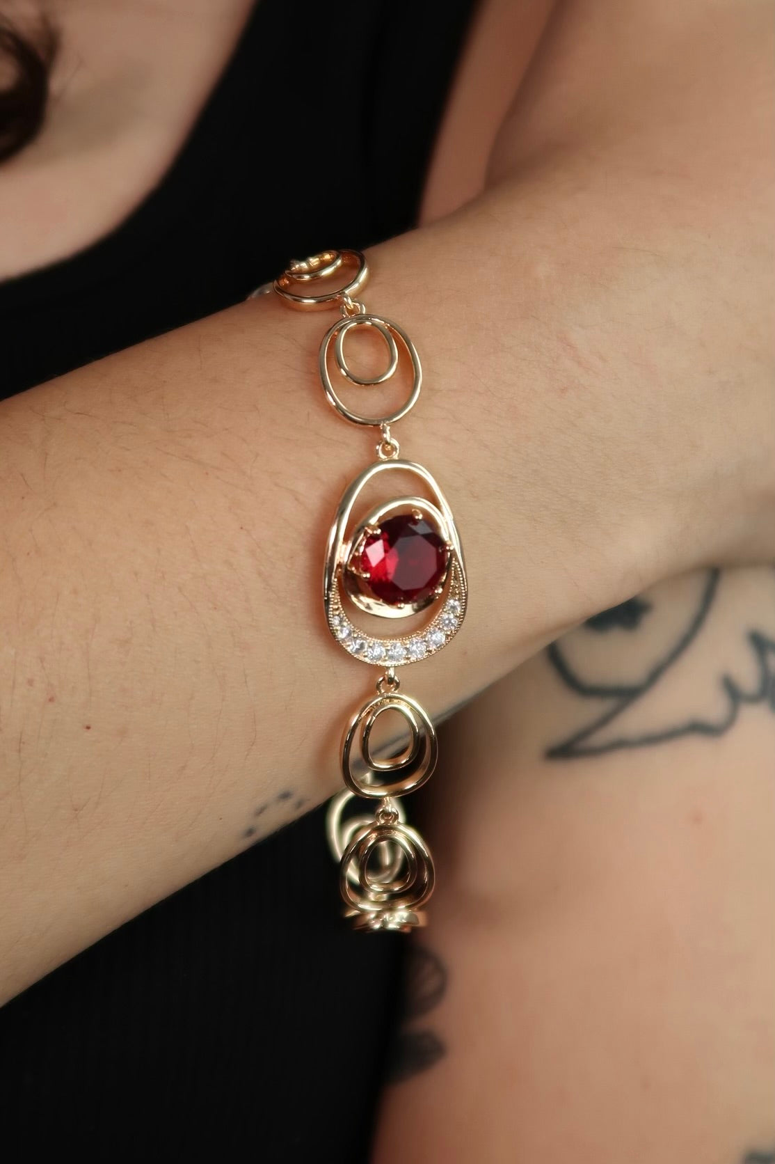 The Oval Stone Rose Gold Bracelet