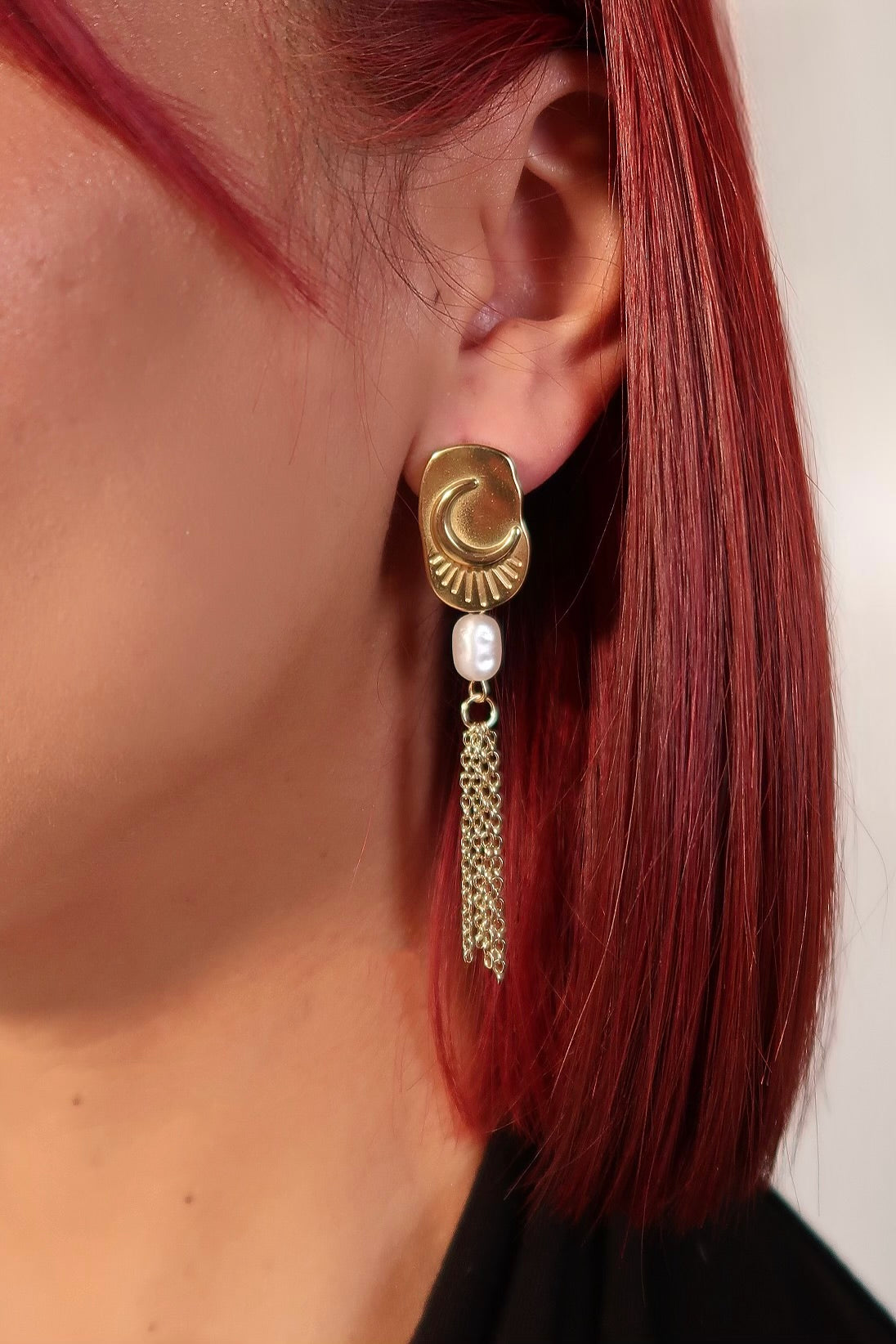 The Moonlight Pearl Gold Earrings