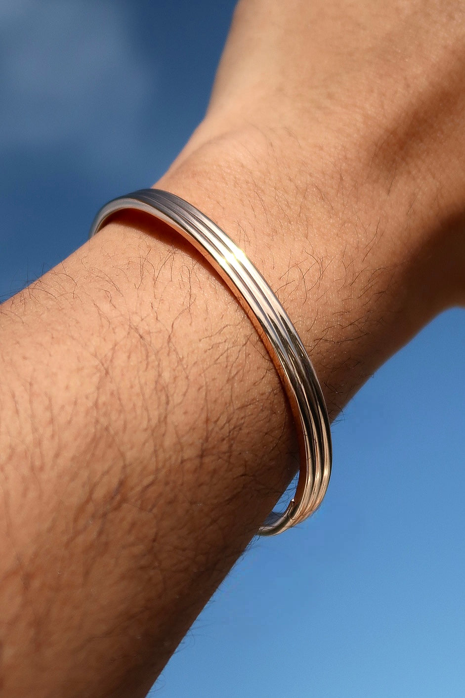 The Structured Rose Gold Bangle