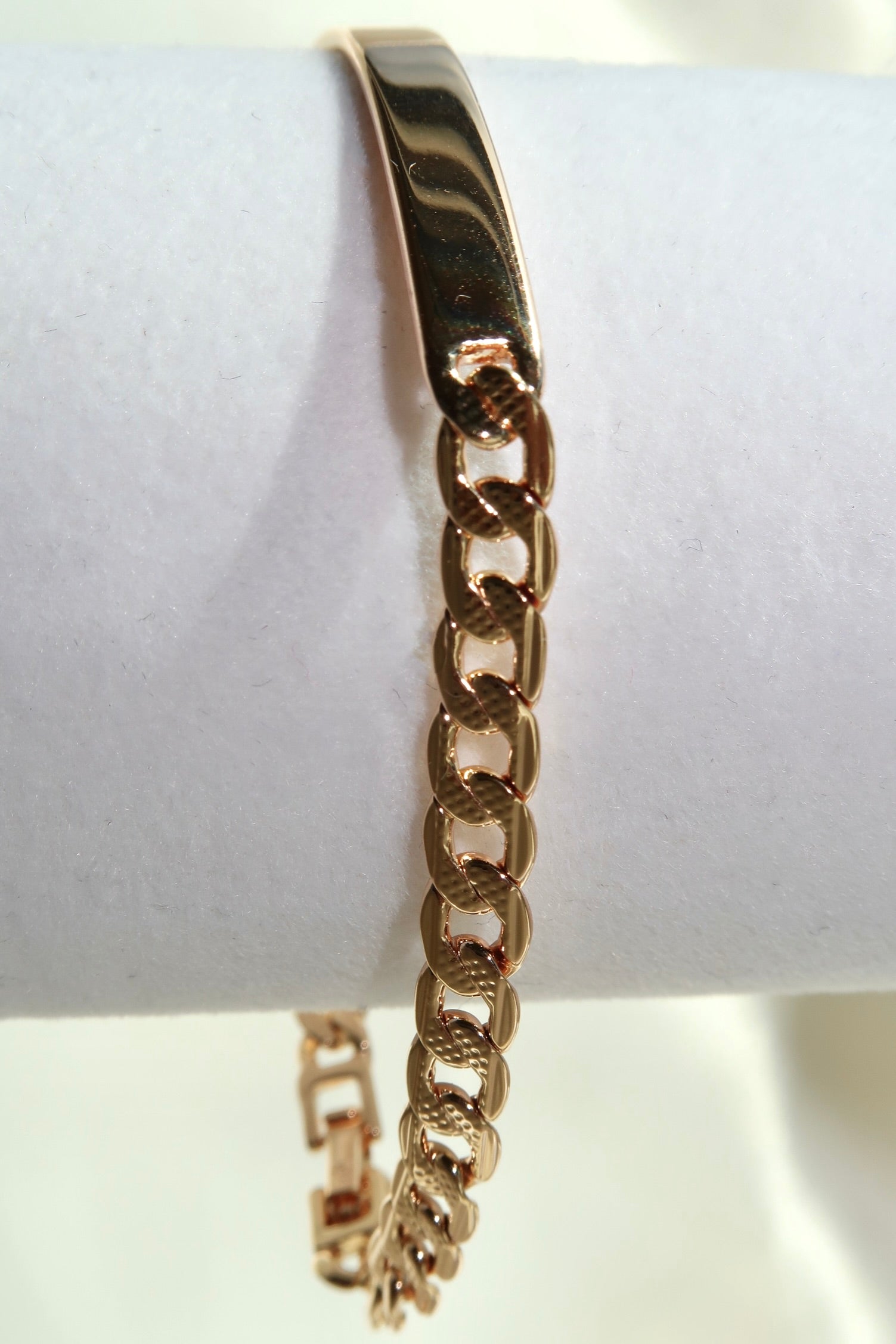 The Cuban Plaque Rose Gold Bracelet