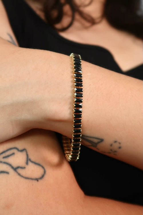 Black Diamonds Gold Bracelet