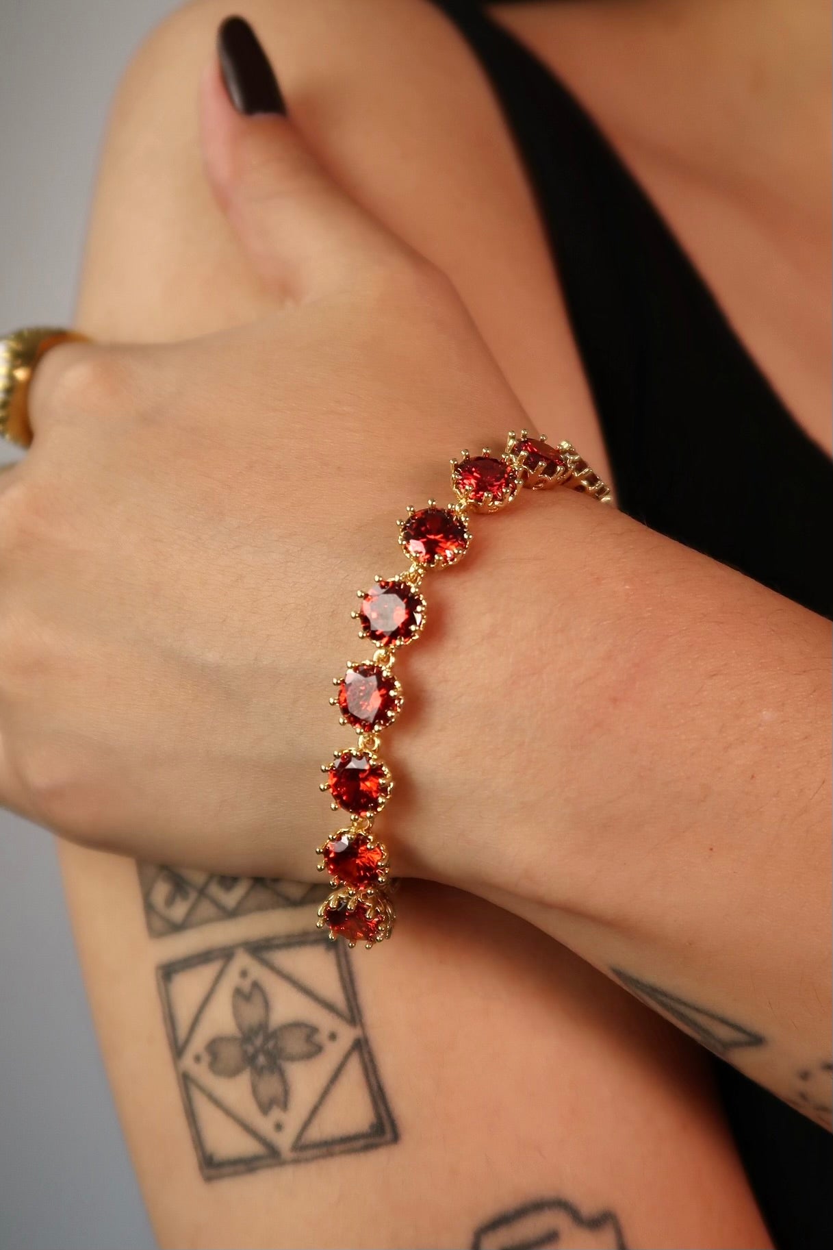 The Ruby Stones Gold Bracelet