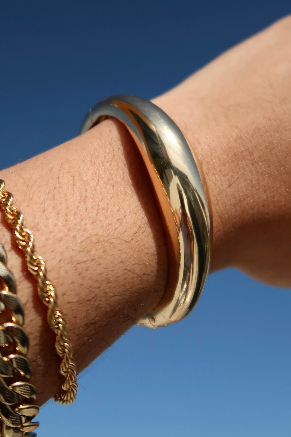The Small Lock Gold Bangle