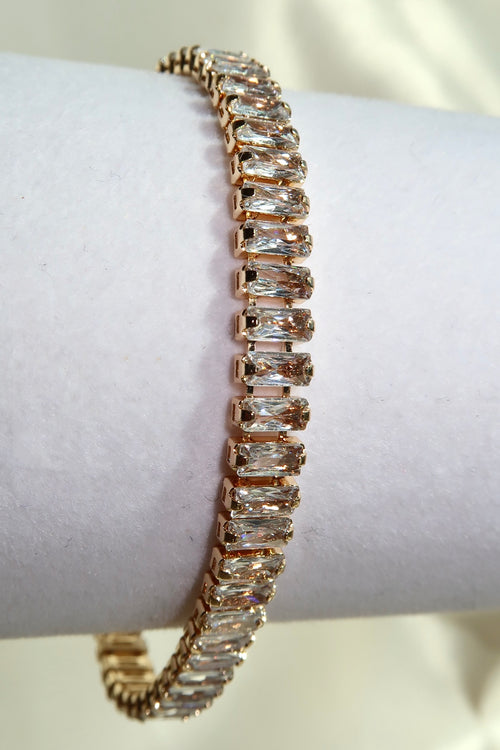Clear Diamonds Gold Bracelet