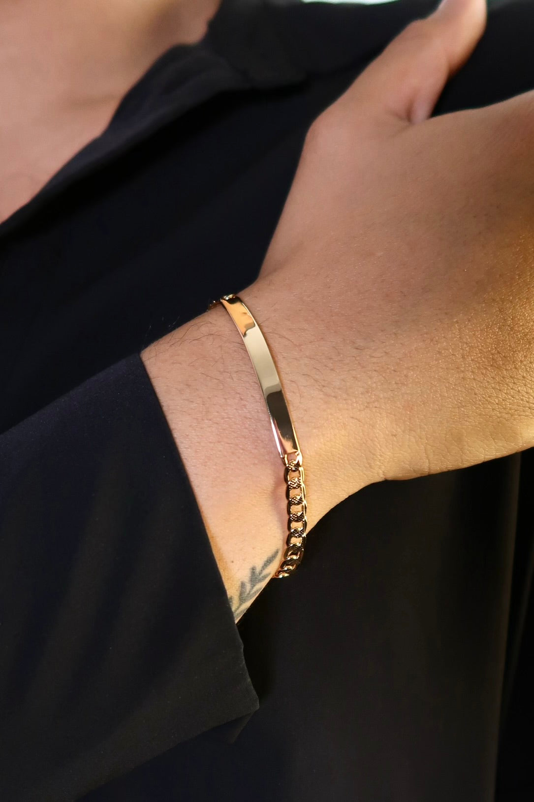 The Cuban Plaque Rose Gold Bracelet