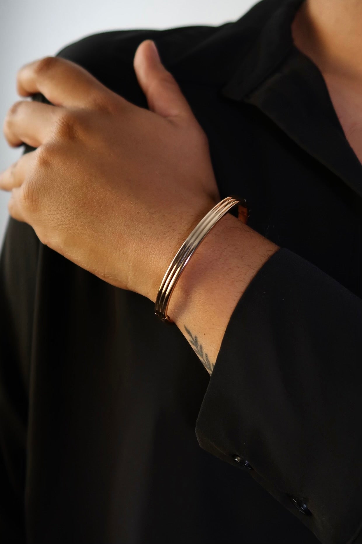 The Structured Rose Gold Bangle