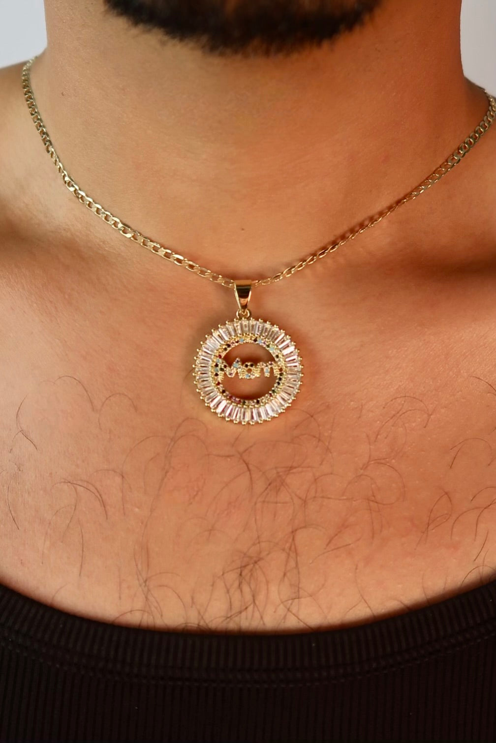 The Large Diamond Circle Mom Pendant