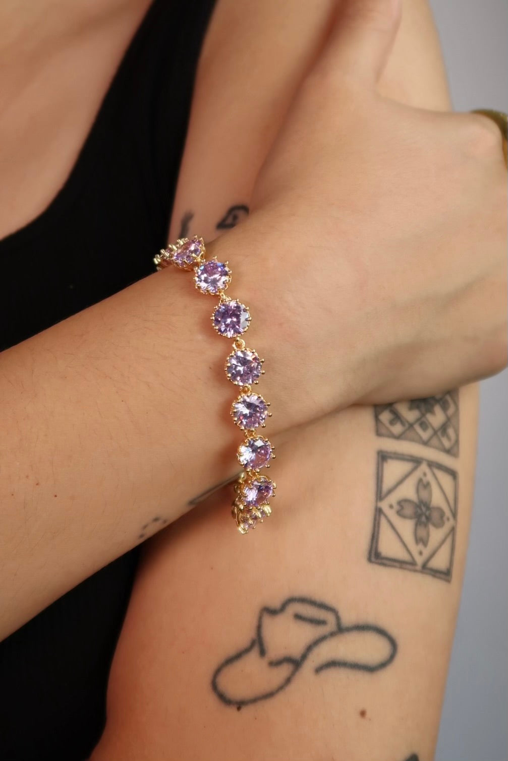 The Lilac Stones Gold Bracelet