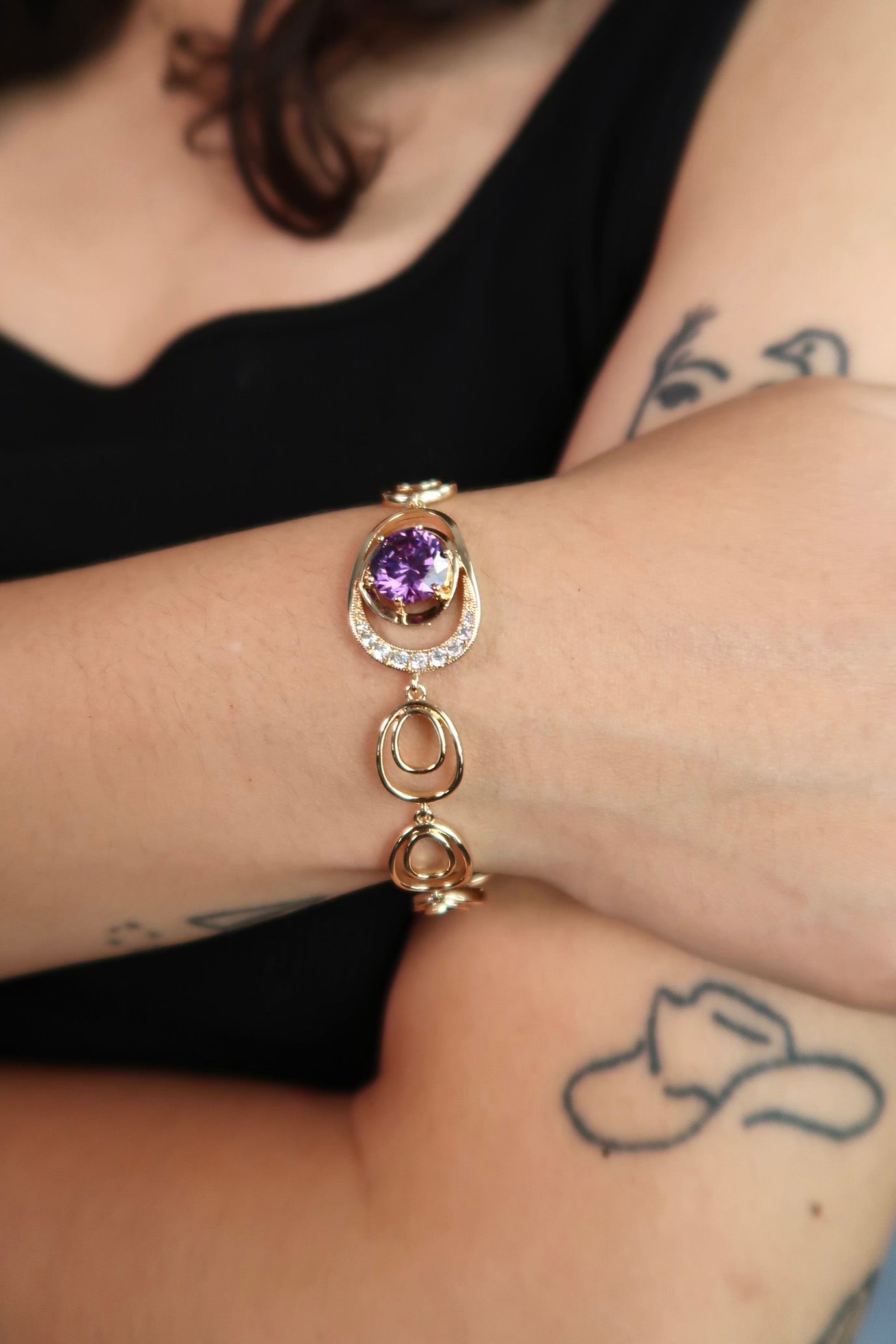 The Oval Stone Rose Gold Bracelet