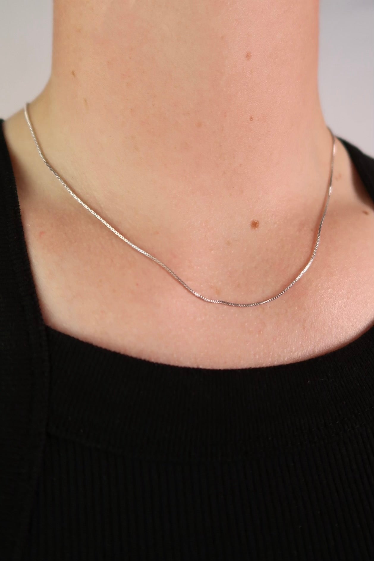 The Micro Box Silver Chain