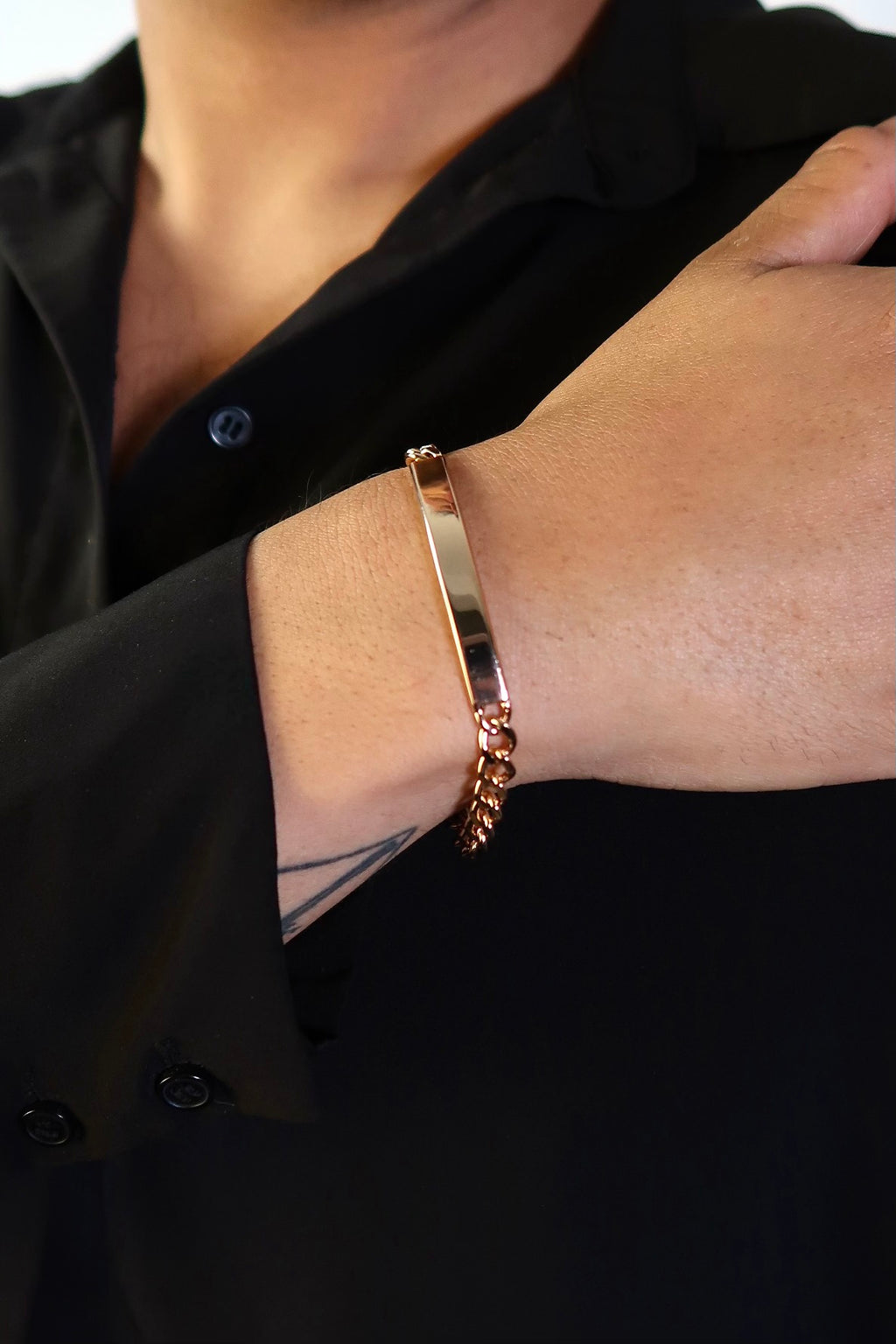 The Cuban Plaque Rose Gold Bracelet