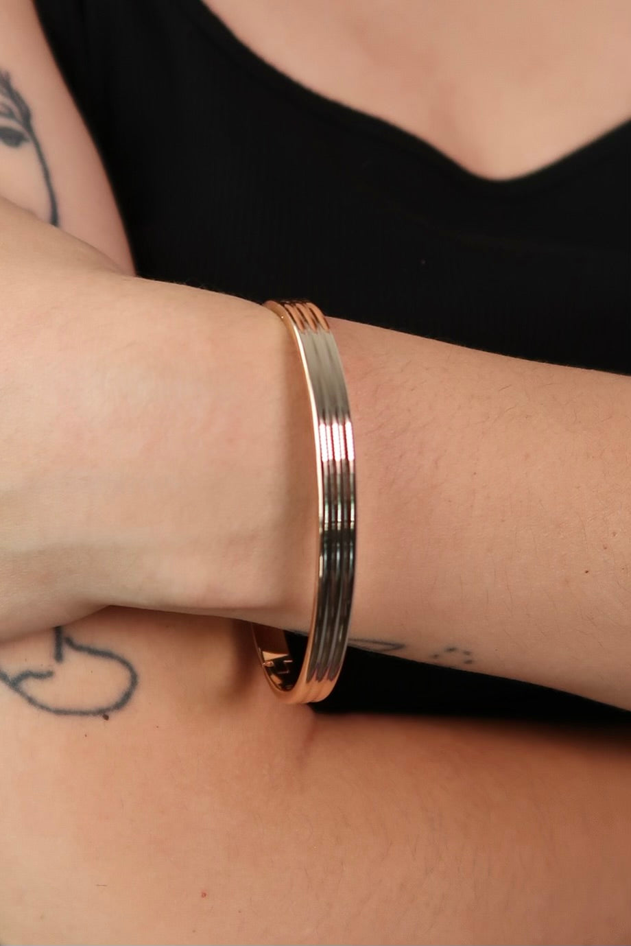 The Structured Rose Gold Bangle