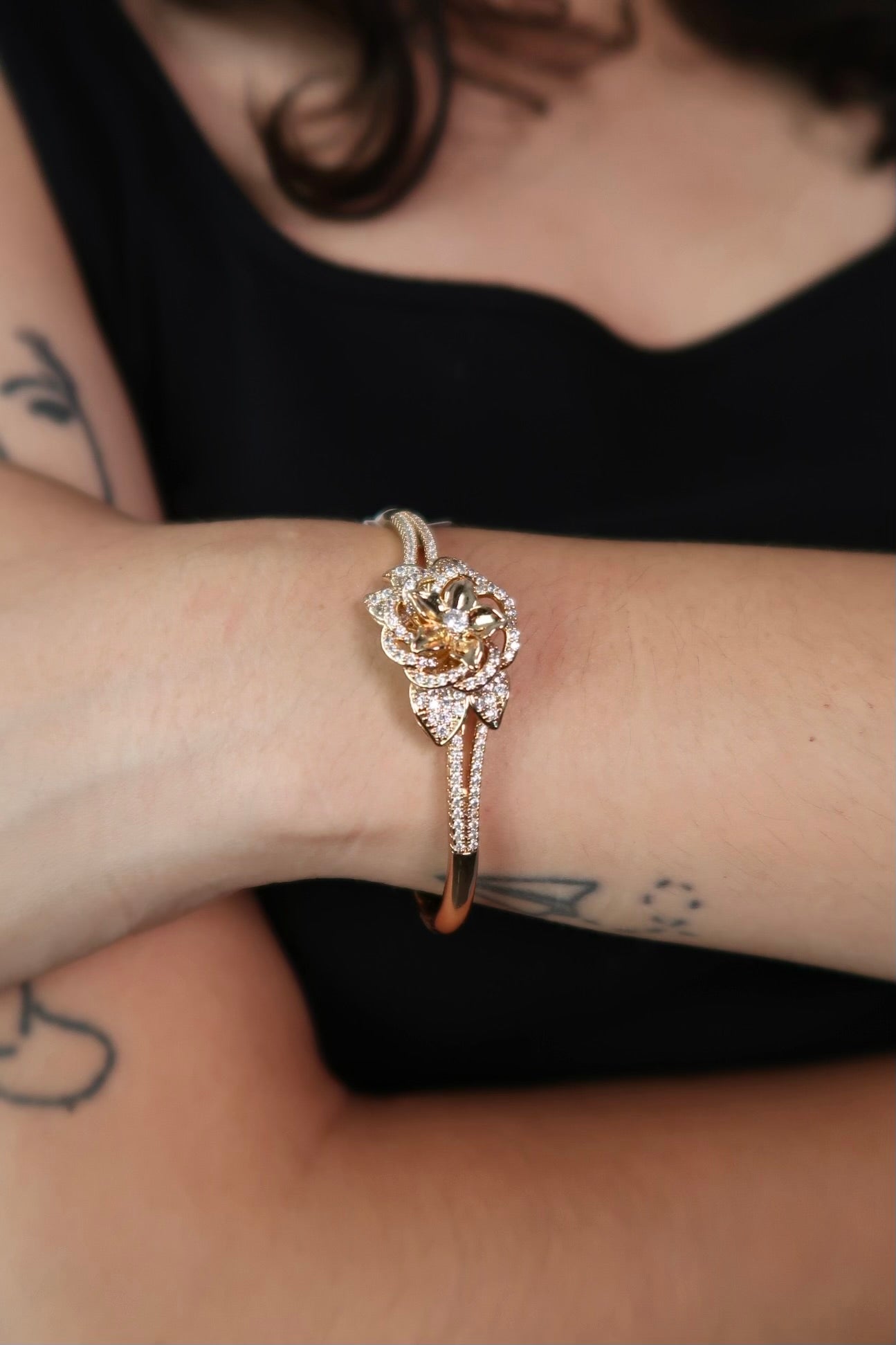The Flower Diamond Rose Gold Bangle