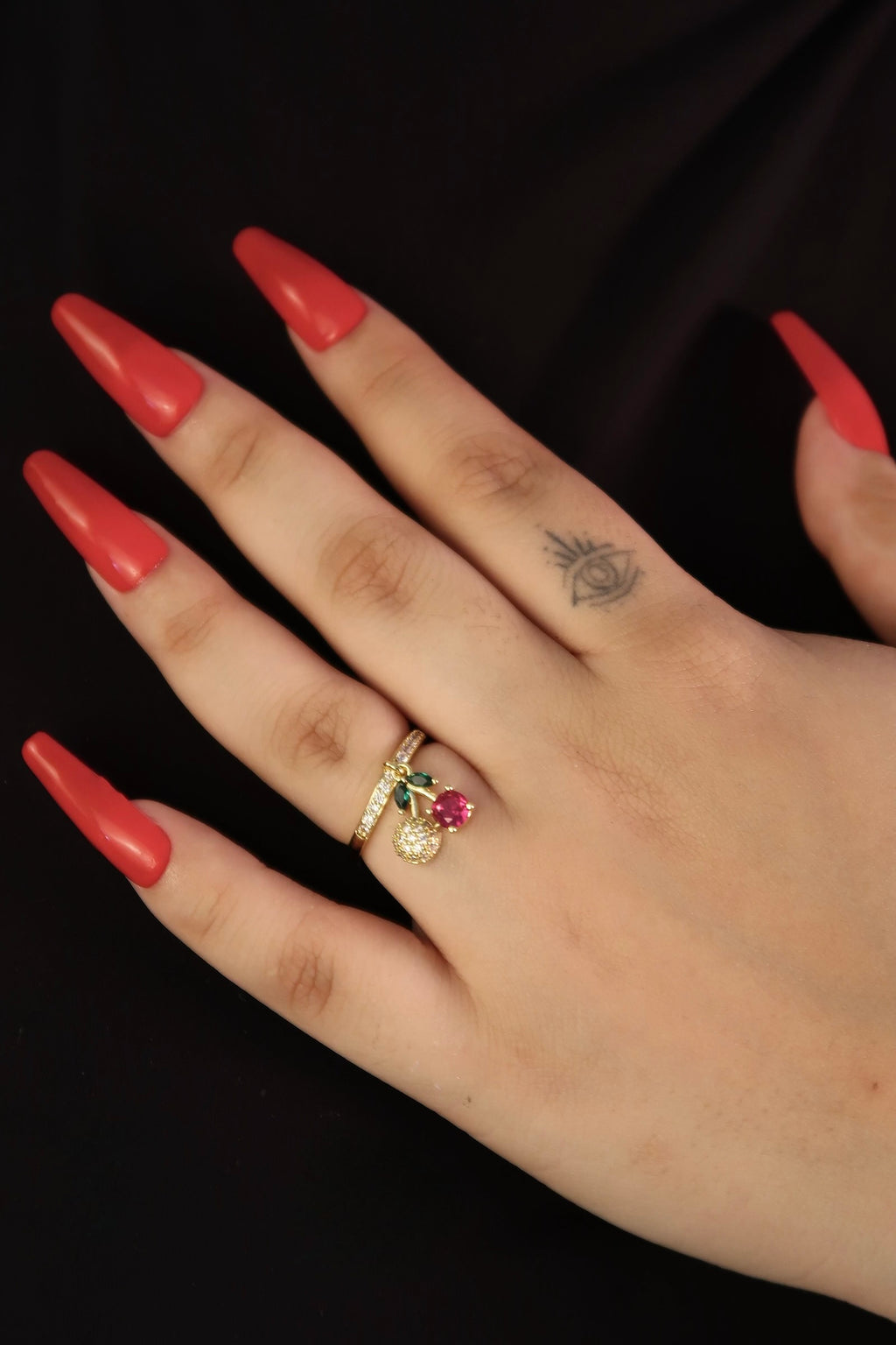 The Double Dangle Cherry Ring