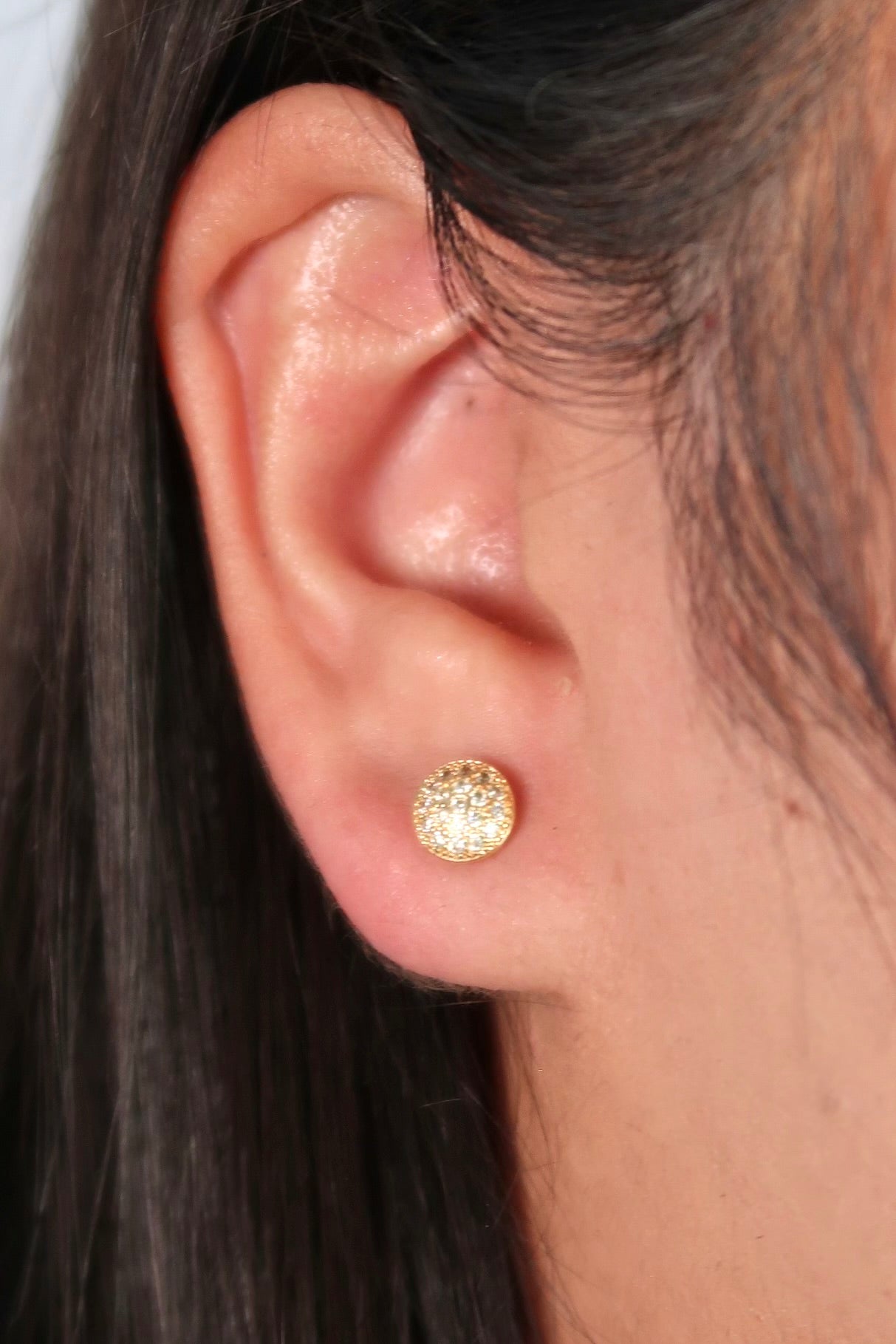 The Gold Button Stud Earrings