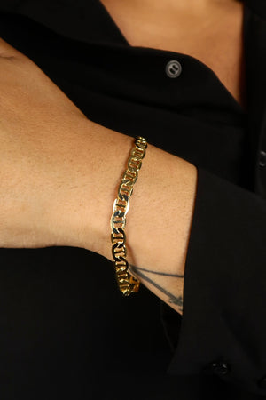 The Large Flat Mariner Gold Bracelet