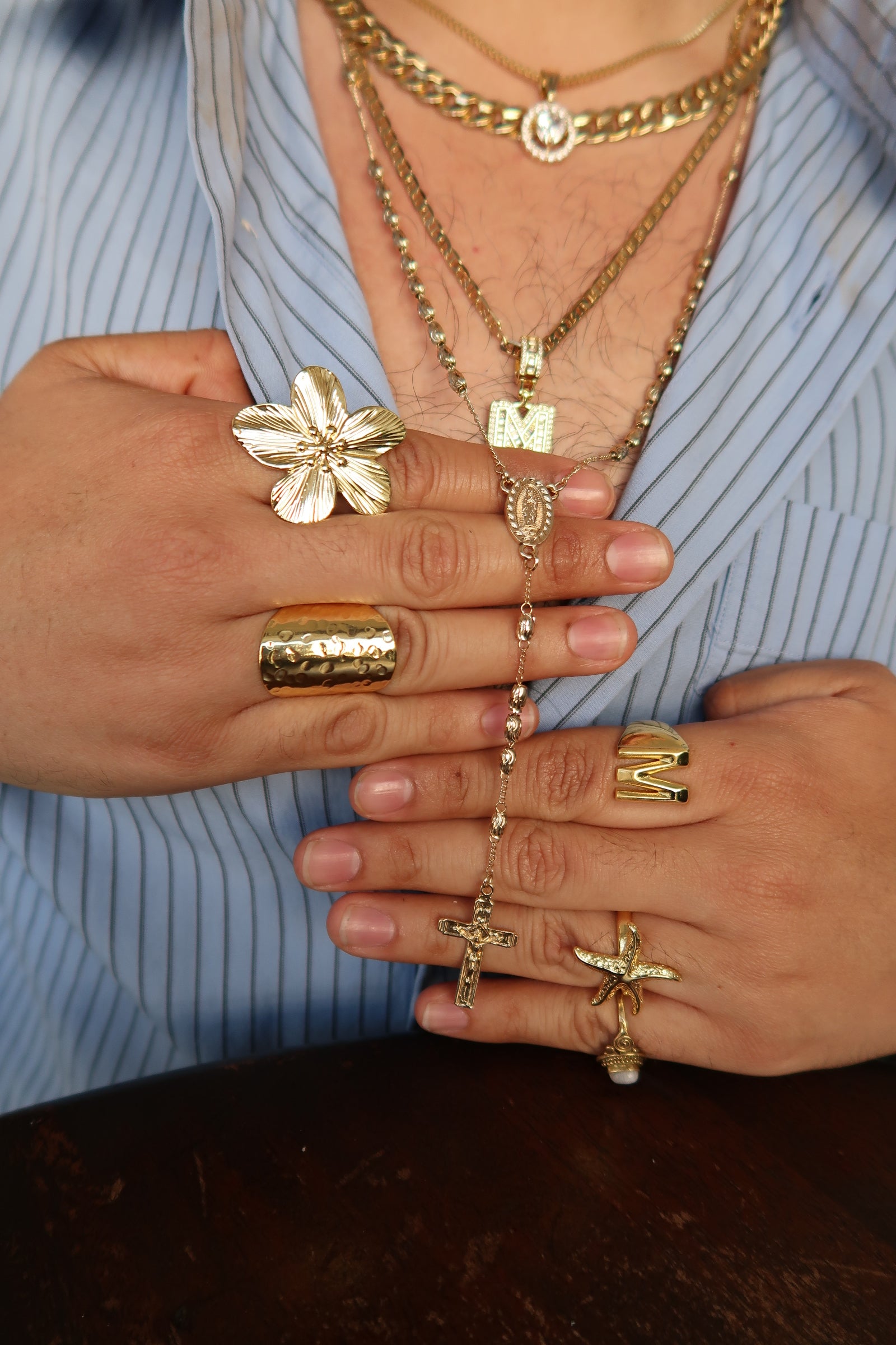 The Large Flat Flower Ring